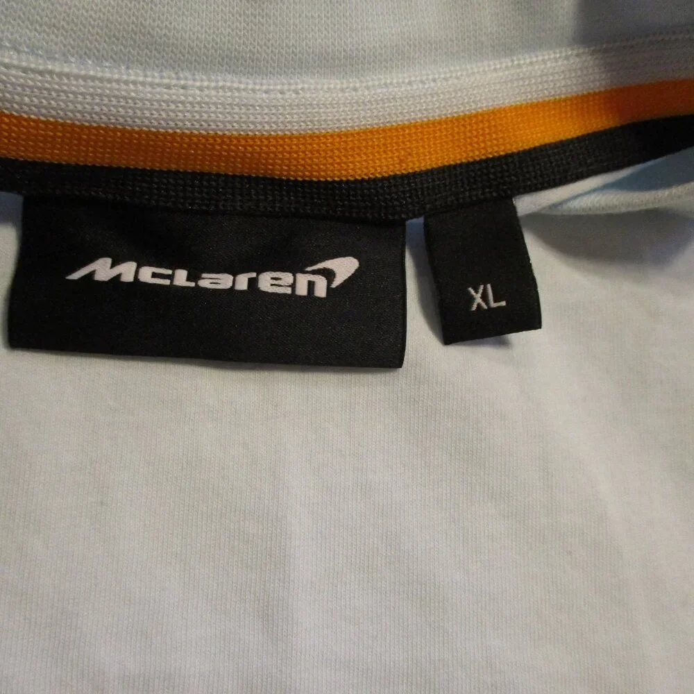 McLaren Shirt Woman X Large Blue Yellow Black Sport Car Racing Stichd Shirt